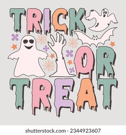 Trick Or Treat Halloween SVG T-Shirt Sublimation Design Vector Graphic