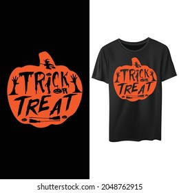 Trick Or Treat Halloween T shirt design -Halloween T-Shirt Design. Halloween Vector Graphic. Halloween T-Shirt illustration. Horns head devil t-shirt design.
