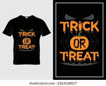 Trick or treat Halloween t shirt design illustration vector 
