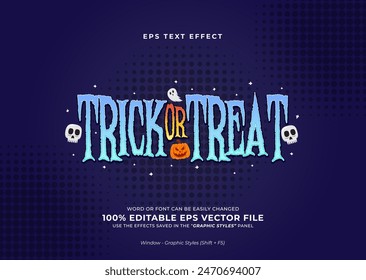 Engañar o tratar el efecto de texto de Halloween