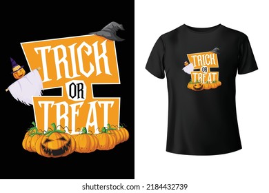 Trick or Treat - Halloween t-shirt design template