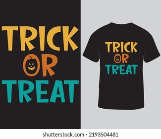 Trick or treat halloween t-shirt design. Seasonal halloween t-shirt design template.