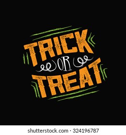 Trick or Treat Halloween type treatment EPS 10 vector royalty free stock illustration for greeting card, ad, promotion, poster, flier, blog, article, social media, marketing