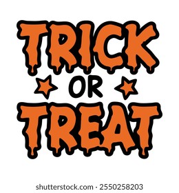 Trick or Treat Halloween Typography Vector.