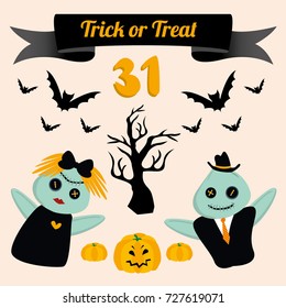 Trick or treat halloween vector pack