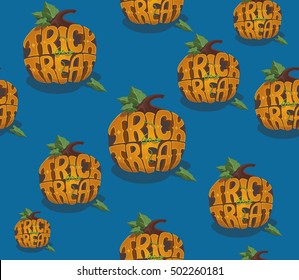 Trick or treat. Halloween vector seamless background.