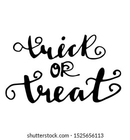 trick or treat Hand drawn creative calligraphy