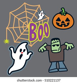 Trick or treat. Hand drawn Halloween
