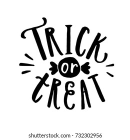 Trick or treat. Hand drawn lettering