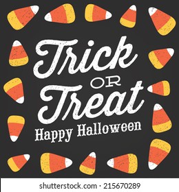 Trick or Treat Happy Halloween Candy Corn Vector Design