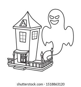 trick or treat - happy halloween line design