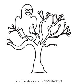 trick or treat - happy halloween line design