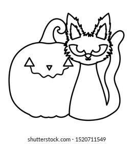 trick or treat - happy halloween line image