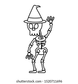 trick or treat - happy halloween line image
