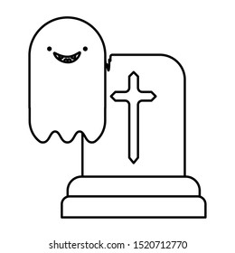 trick or treat - happy halloween line image