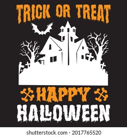 Trick or treat happy Halloween, t-shirt design vector file.