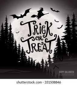 Trick or treat. Happy halloween. Vector illustration