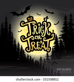 Trick or treat. Happy halloween. Vector illustration