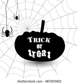 Trick or treat
happy halloween vector graphic illustration of a poster of white background cobweb spiders sign pumpkin outline shadow
