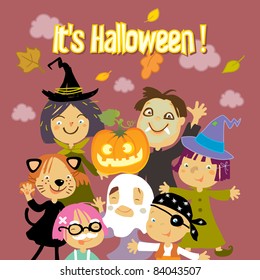 trick or treat kids vector