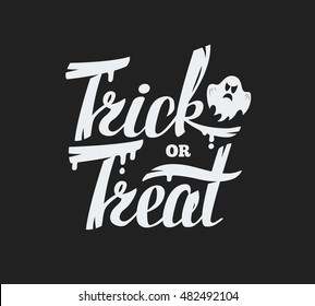 Trick or treat lettering design background