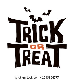 Trick or Treat lettering design isolate on white background