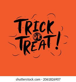 Trick or Treat lettering design on orange background