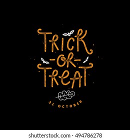 Trick or treat lettering illustration