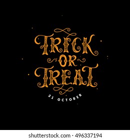 Trick or treat lettering illustration