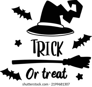 trick or treat lettering illustration isolated on background