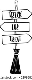 trick or treat lettering illustration isolated on background