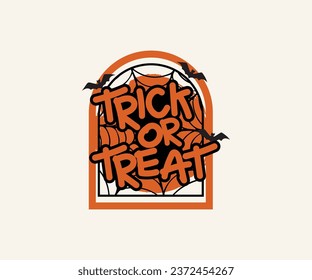 Trick or Treat Lettering Simple Lettering Design Vector Halloween