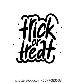 Trick or Treat Lettering Vector Design.