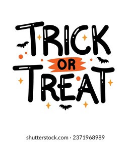 trick or treat lettering vector isolated