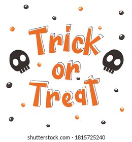 Trick or treat. Lettring with Halloween decorative elements.