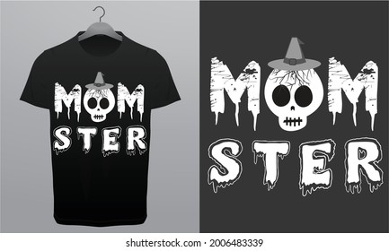 Trick of Treat, Mom Steer, Let's Bon  Halloween T-Shirt Design Template, Branding T-Shirt Royalty Free Halloween Design Vector Tess.