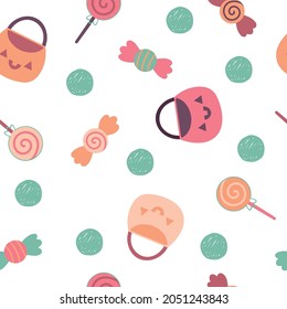 TRICK- ODER BEHANDPATTERNSEAMLESS, KANDY, HALLOWENTHEMEN