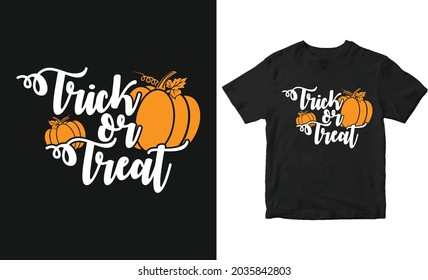 Trick or treat Pumpkin Halloween T-shirt Design