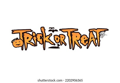 trick or treat rough hand drawn typography vector design element