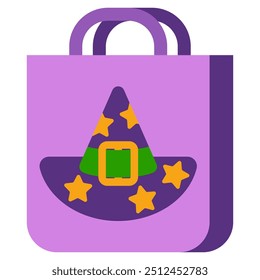 Trick or treat sack vector cartoon illustration isolated on a white background.