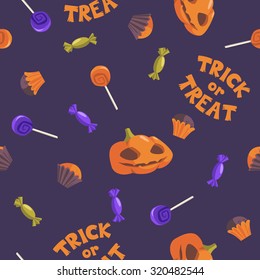 Trick or treat. seamless pattern