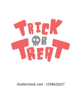 Trick or treat with a skull Halloween typography vector