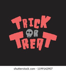 Trick or treat with a skull Halloween typography vector