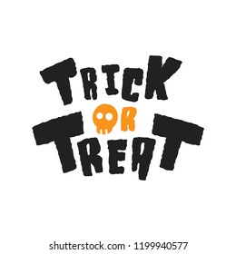 Trick or treat with a skull Halloween typography vector