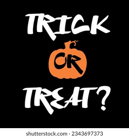 trick or treat slogan vector halloween design pumpkin 