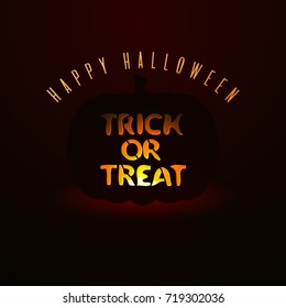 Trick or treat stylized Halloween lettering illustration. All Hallows' Eve card