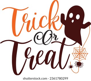 Diseño de camisetas de arte de vectores SVG Trick or Treat