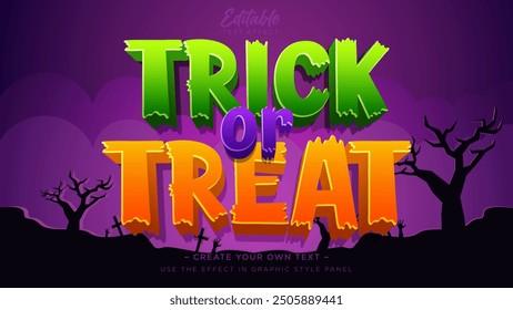 Trick or treat text effect, Editable text effect halloween theme