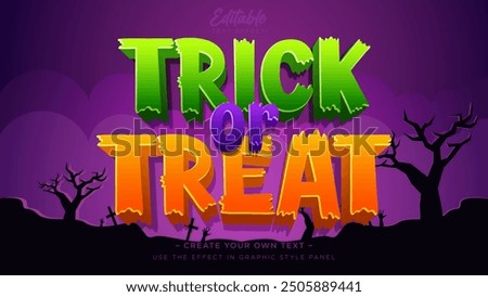 Trick or treat text effect, Editable text effect halloween theme