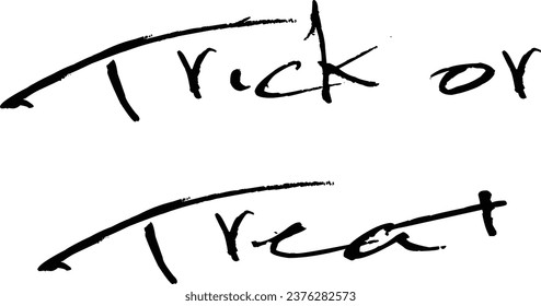 trick or treat text illustration on white background